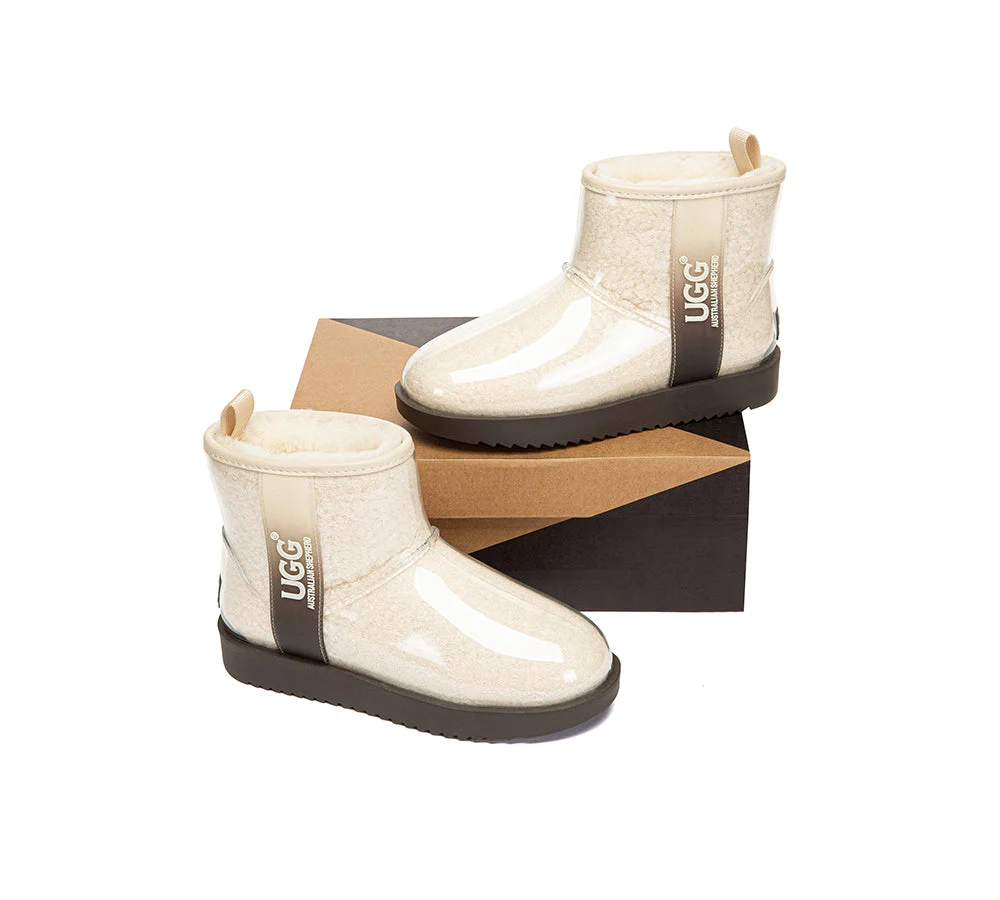 AUSTRALIAN SHEPHERD? UGG Boots Women Clear Waterproof Shearling Coated Neo