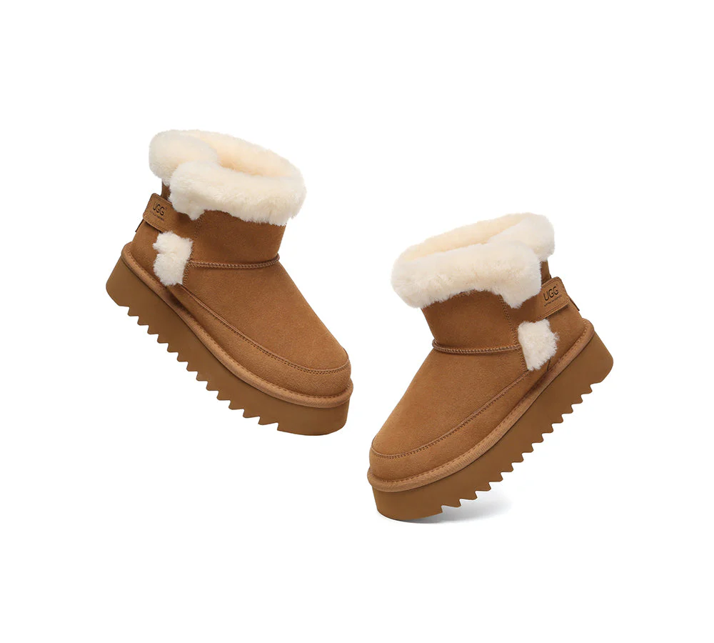 AUSTRALIAN SHEPHERD? UGG Boots Sheepskin Wool Shearling Platform Bynnie