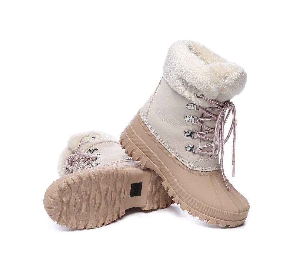 AUSTRALIAN SHEPHERD? Women Lace Up Chunky Snow Boots Natalia