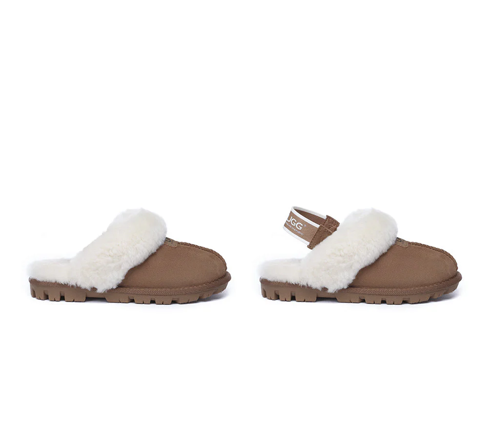AUSTRALIAN SHEPHERD? 2-Way Style UGG Slippers Sheepskin Wool Removable Strap Slingback Suzie ll