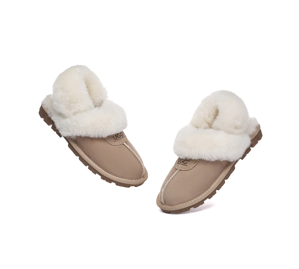 AUSTRALIAN SHEPHERD? UGG Women Slippers Removable Wool Fluffy Strap Slingback Waffle