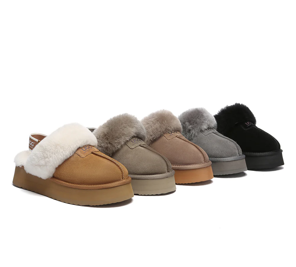 AUSTRALIAN SHEPHERD? 2-Way Style UGG Slippers Women Removable Strap Slingback Platform Suzie