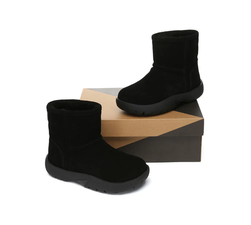 AUSTRALIAN SHEPHERD? UGG Boots Sheepskin Wool Mid Calf Chunky Short Classic Salma