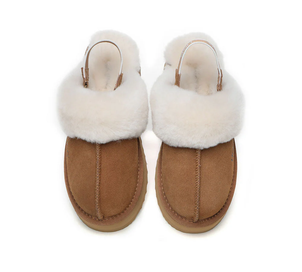 AUSTRALIAN SHEPHERD? 2-Way Style UGG Slippers Women Removable Strap Slingback Platform Muffin