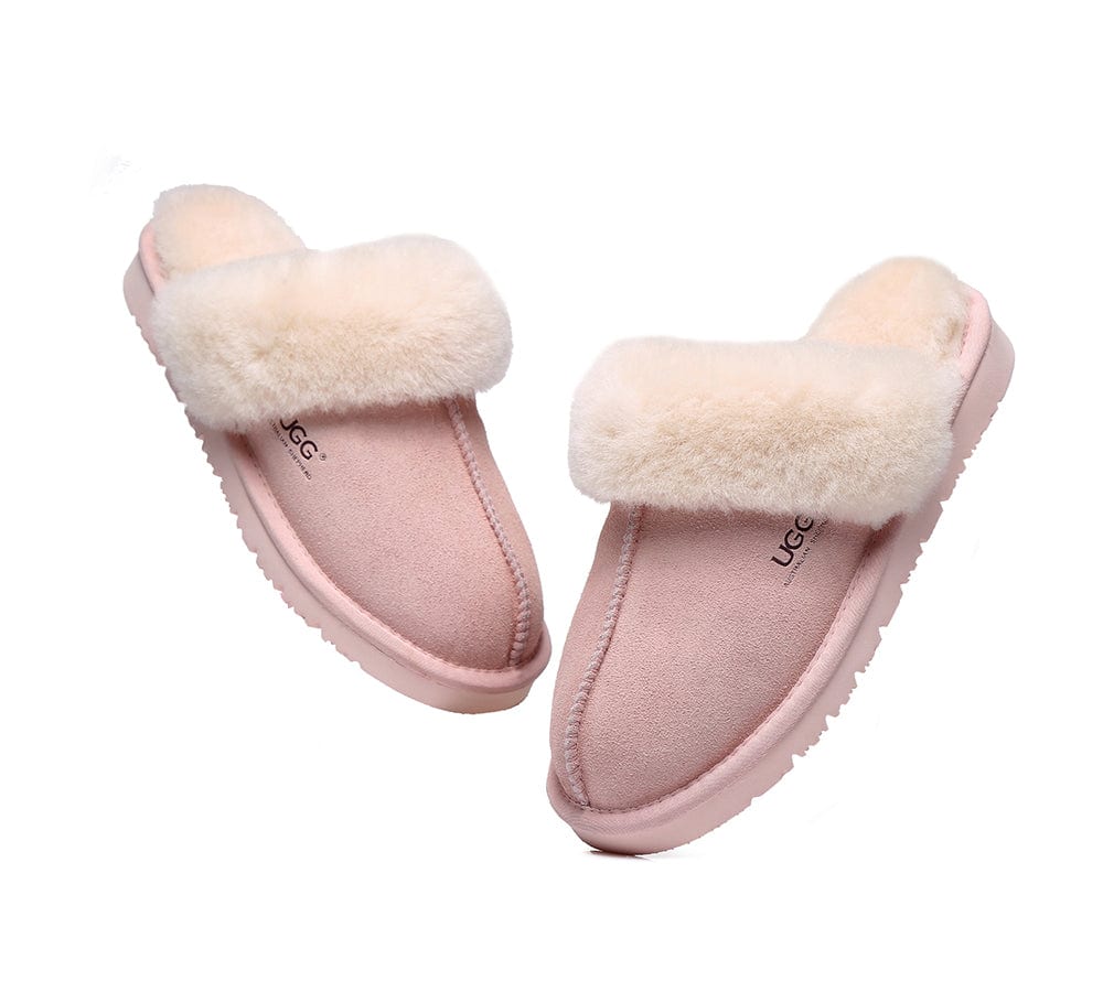 AUSTRALIAN SHEPHERD? UGG Slippers Sheepskin Wool Scuff Muffin