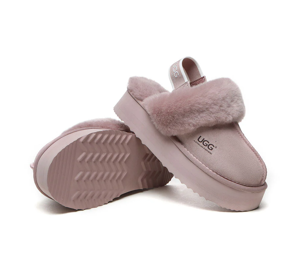 AUSTRALIAN SHEPHERD? 2-Way Style UGG Slippers Women Removable Strap Slingback Platform Muffin