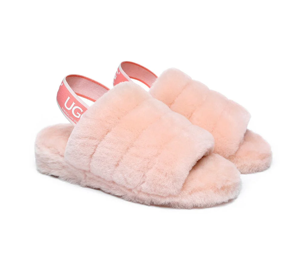 AUSTRALIAN SHEPHERD? UGG Women Slingback Fluffy Slides Puffy