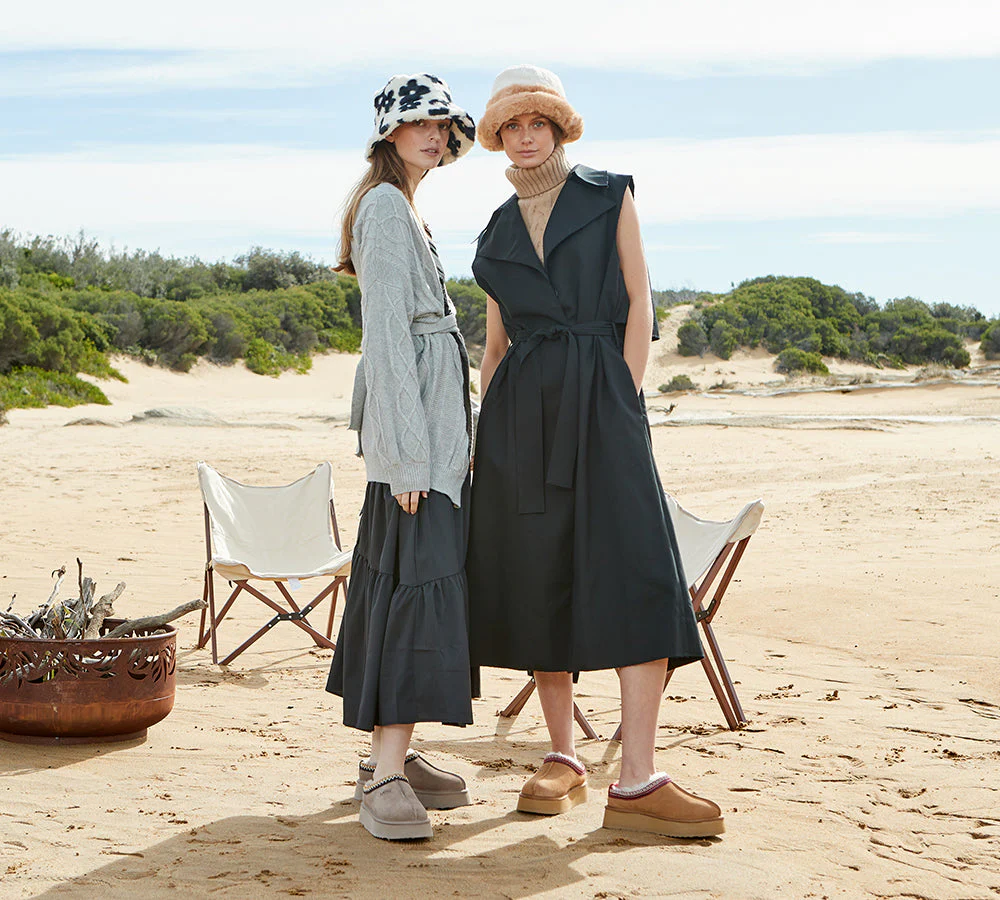 AUSTRALIAN SHEPHERD? UGG Slippers Sheepskin Wool Ankle Platform Tazzy Ventus