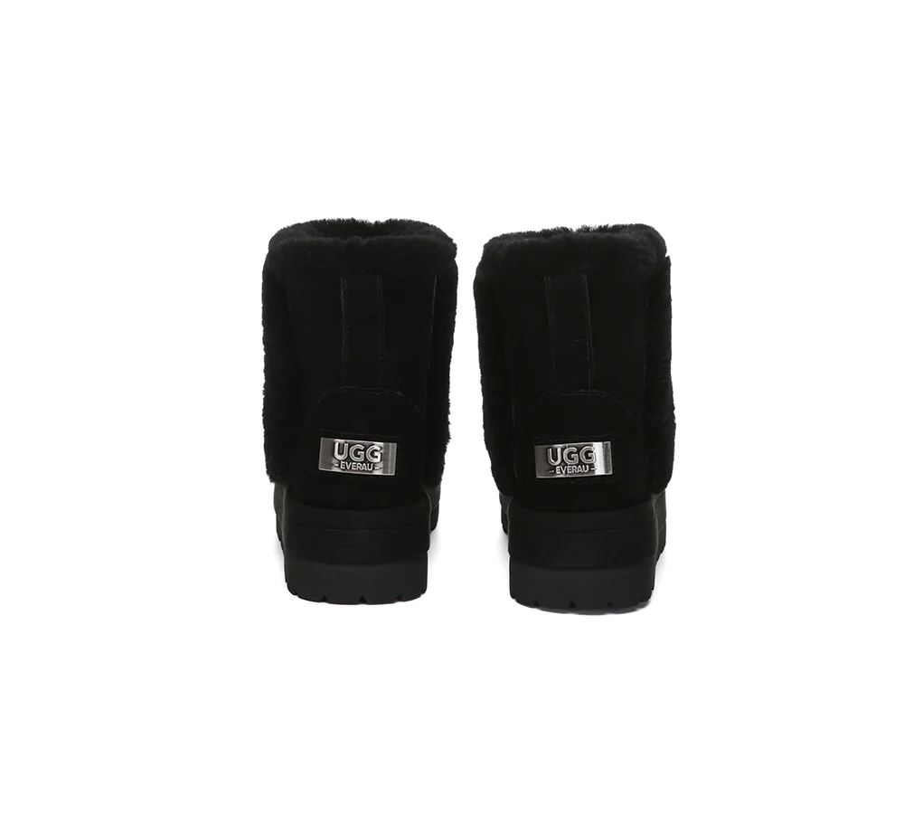 UGG EVERAU? UGG Boots Women Sheepskin Wool Shearling Lined Ankle Platform Udelia