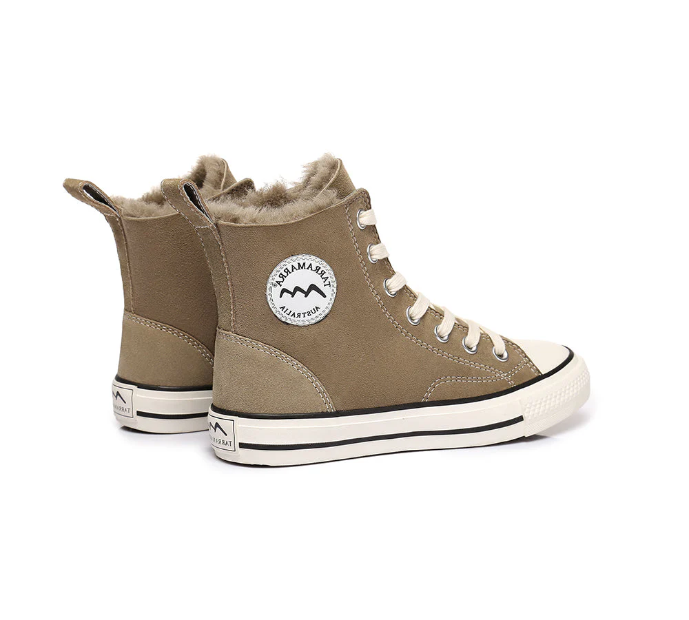 TARRAMARRA? Women Sheepskin Wool High Top Sneakers Viola