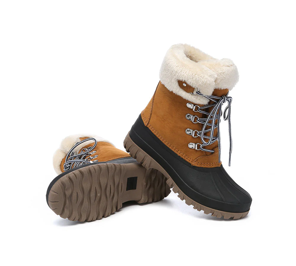 AUSTRALIAN SHEPHERD? Women Lace Up Chunky Snow Boots Natalia