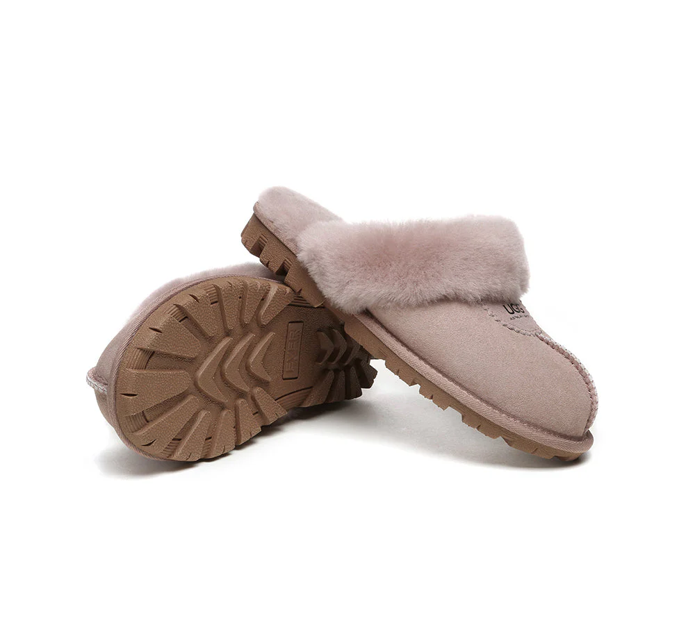 AUSTRALIAN SHEPHERD? UGG Slippers Double Face Sheepskin Wool Scuff Waffle