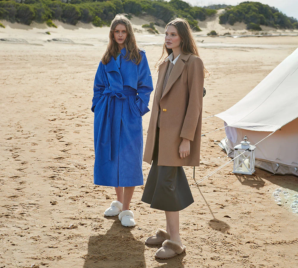 AUSTRALIAN SHEPHERD? UGG Slippers Double Face Sheepskin Wool Scuff Waffle