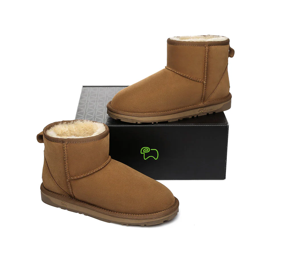 EVERAU? UGG Boots Sheepskin Wool Ankle Mini Classic