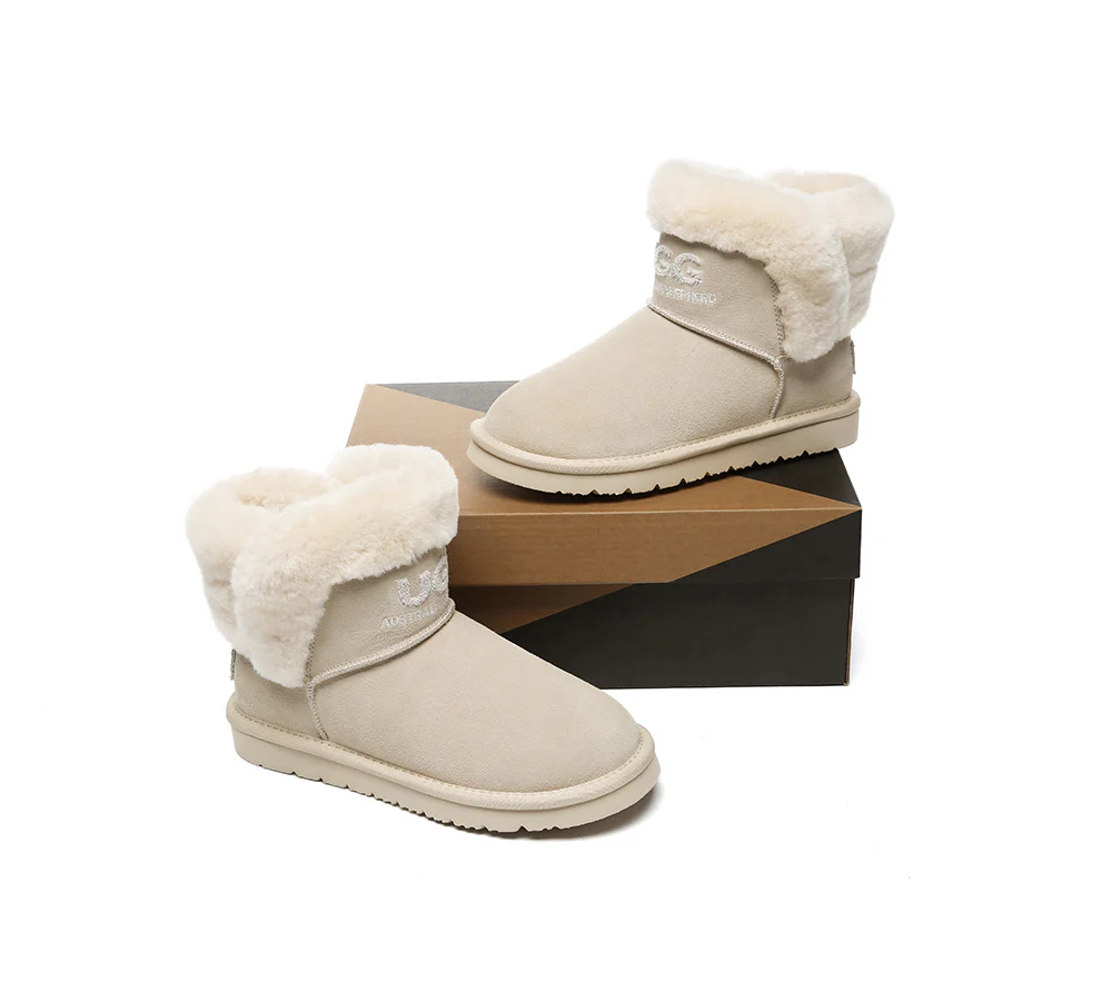 AUSTRALIAN SHEPHERD? UGG Boots Sheepskin Wool Shearling Lined Ankle Mini Oatha