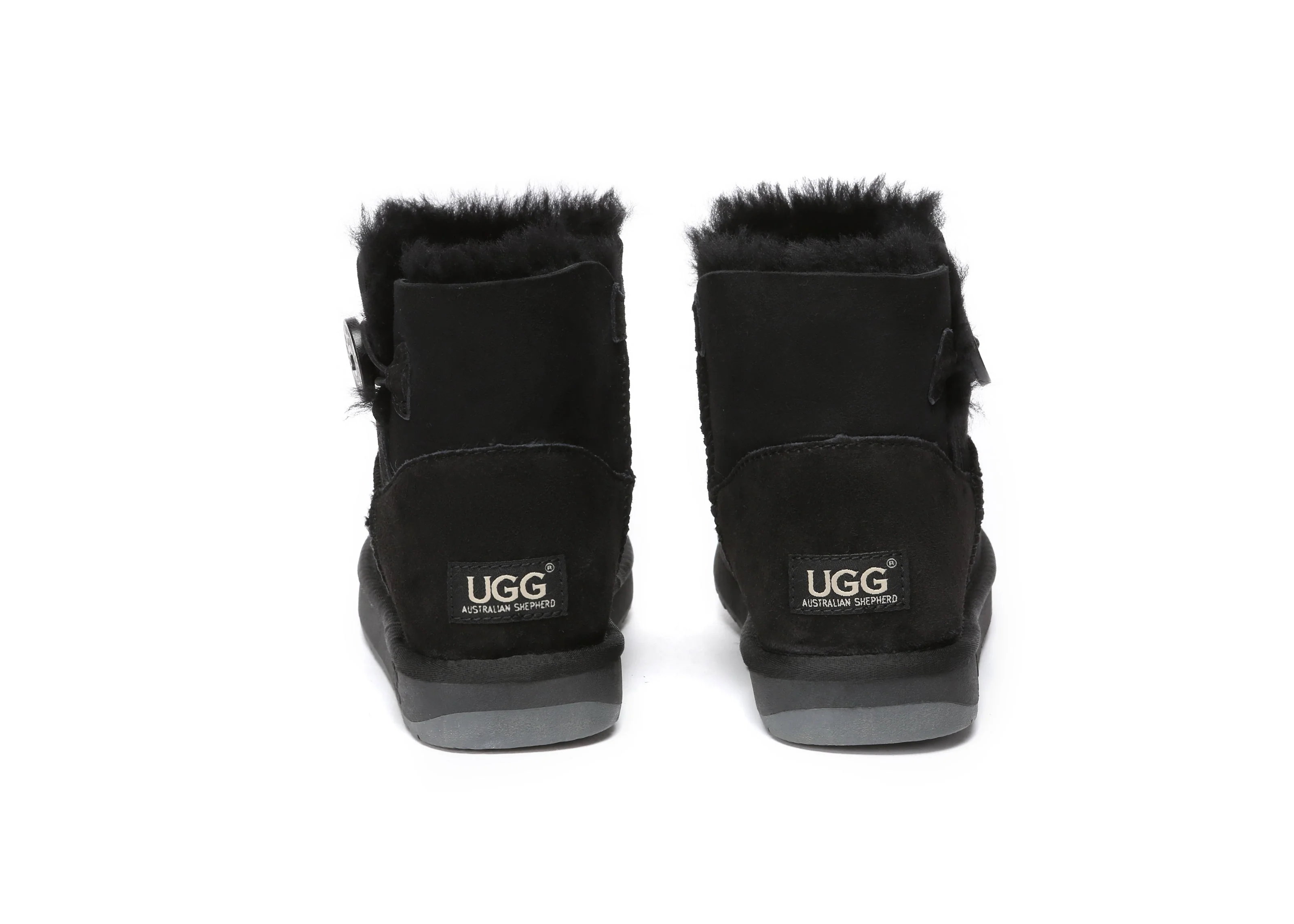 AUSTRALIAN SHEPHERD? UGG Boots Double Face Sheepskin Wool Mini Button