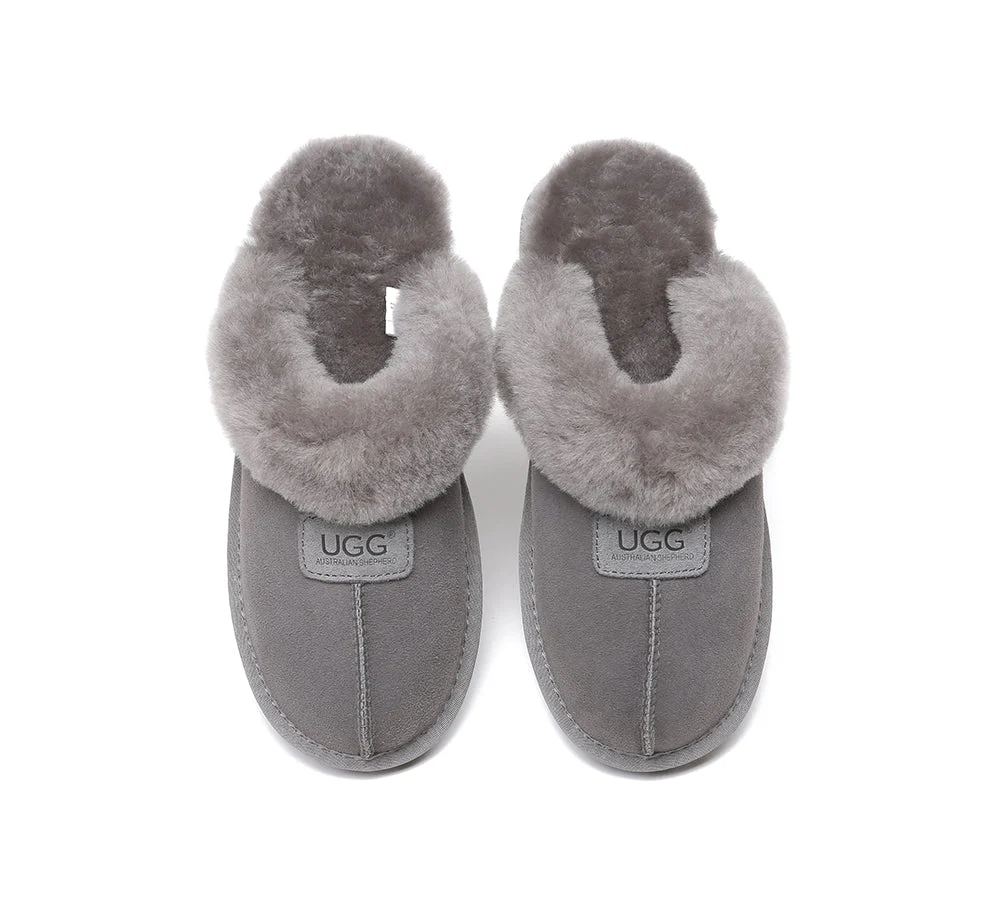 AUSTRALIAN SHEPHERD? UGG Slippers Double Faced Sheepskin Wool Suzie Scuff