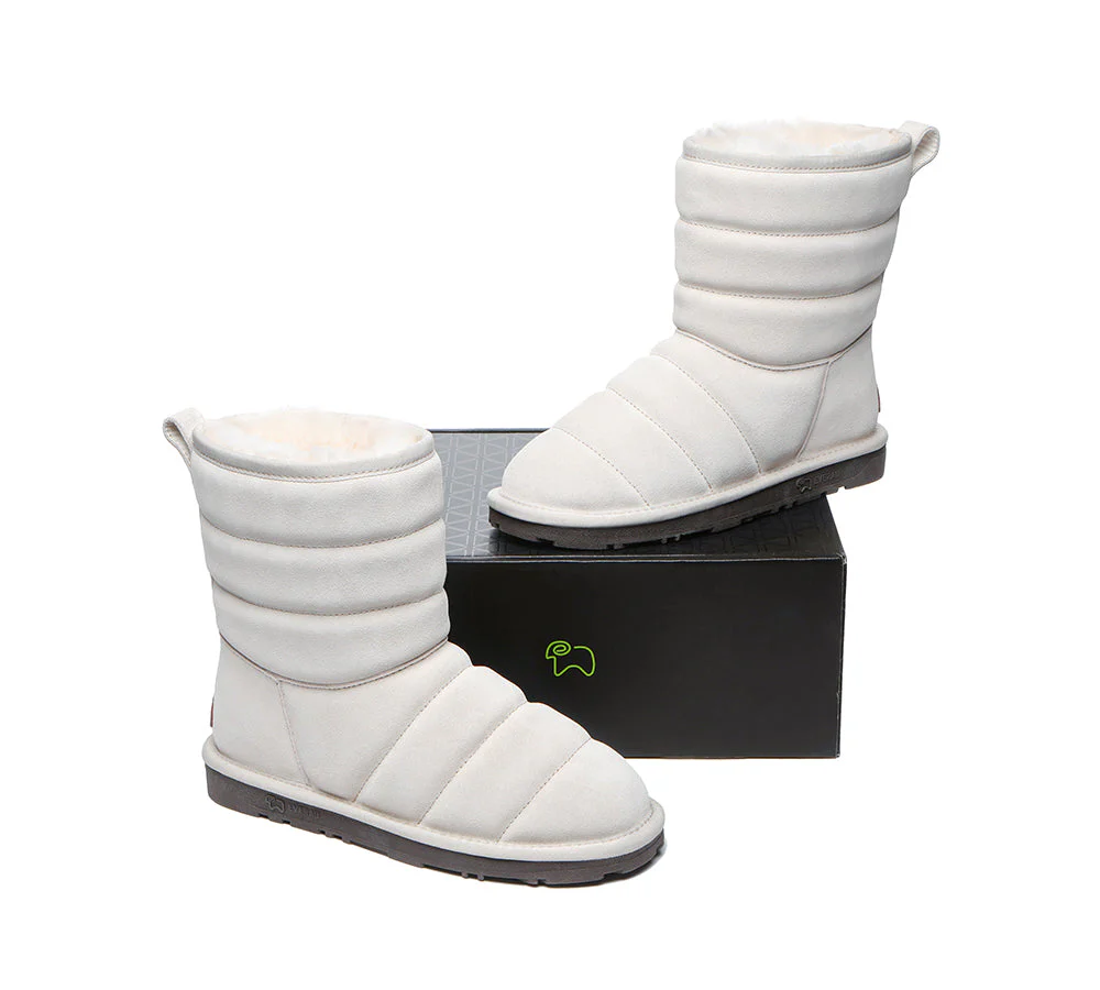 EVERAU? UGG Boots Sheepskin Wool Short Puffer