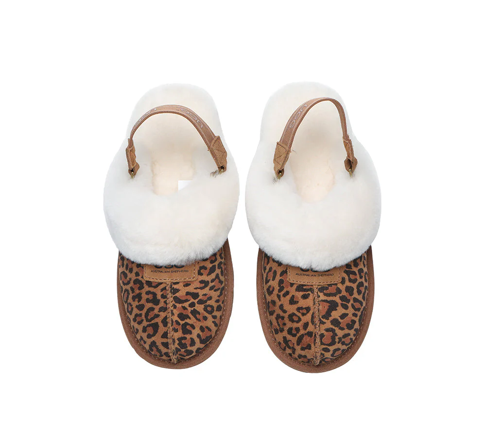 AUSTRALIAN SHEPHERD? 2-Way Style UGG Slippers Sheepskin Wool Removable Strap Slingback Suzie
