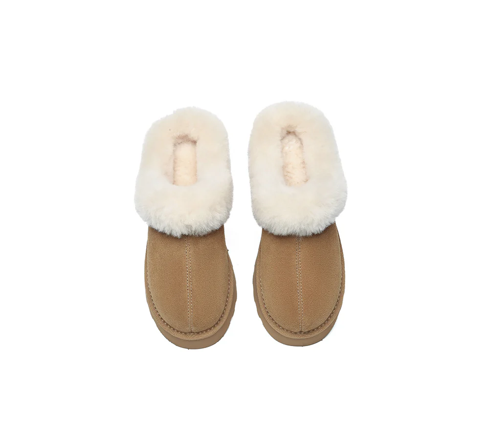 AUSTRALIAN SHEPHERD? UGG Slippers Sheepskin Wool Ankle Chunky Platform Murray