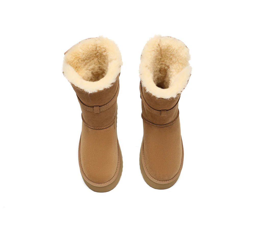 UGG EVERAU?  UGG Boots Women Sheepskin Wool Platform Short Valerie
