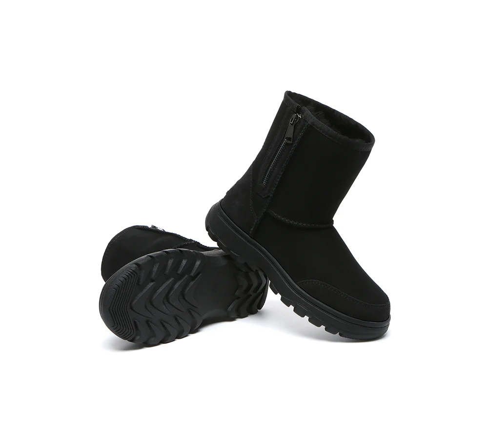 AUSTRALIAN SHEPHERD? UGG Boots Sheepskin Wool Zipper Short Outdoor