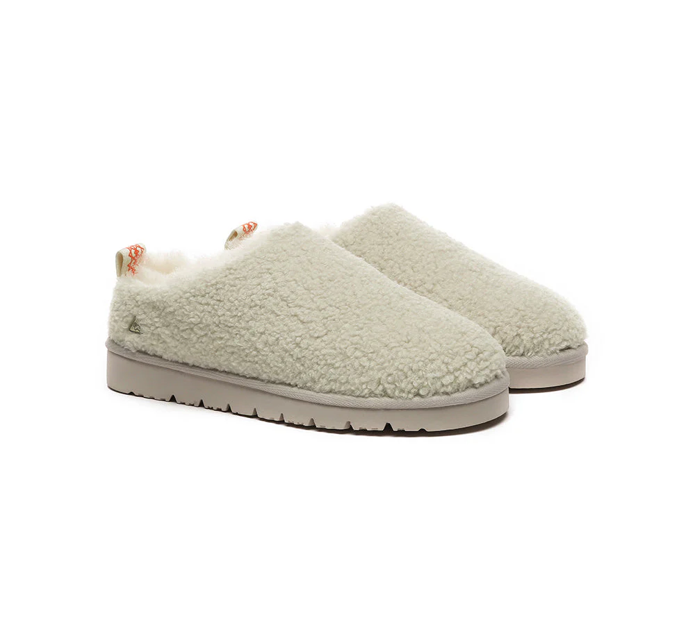 EVERAU? UGG Slippers Sheepskin Wool Plush Ankle Teddycozy