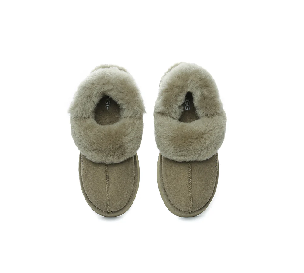 AUSTRALIAN SHEPHERD? UGG Slippers Women Removable Wool Strap Slingback Platform Musa