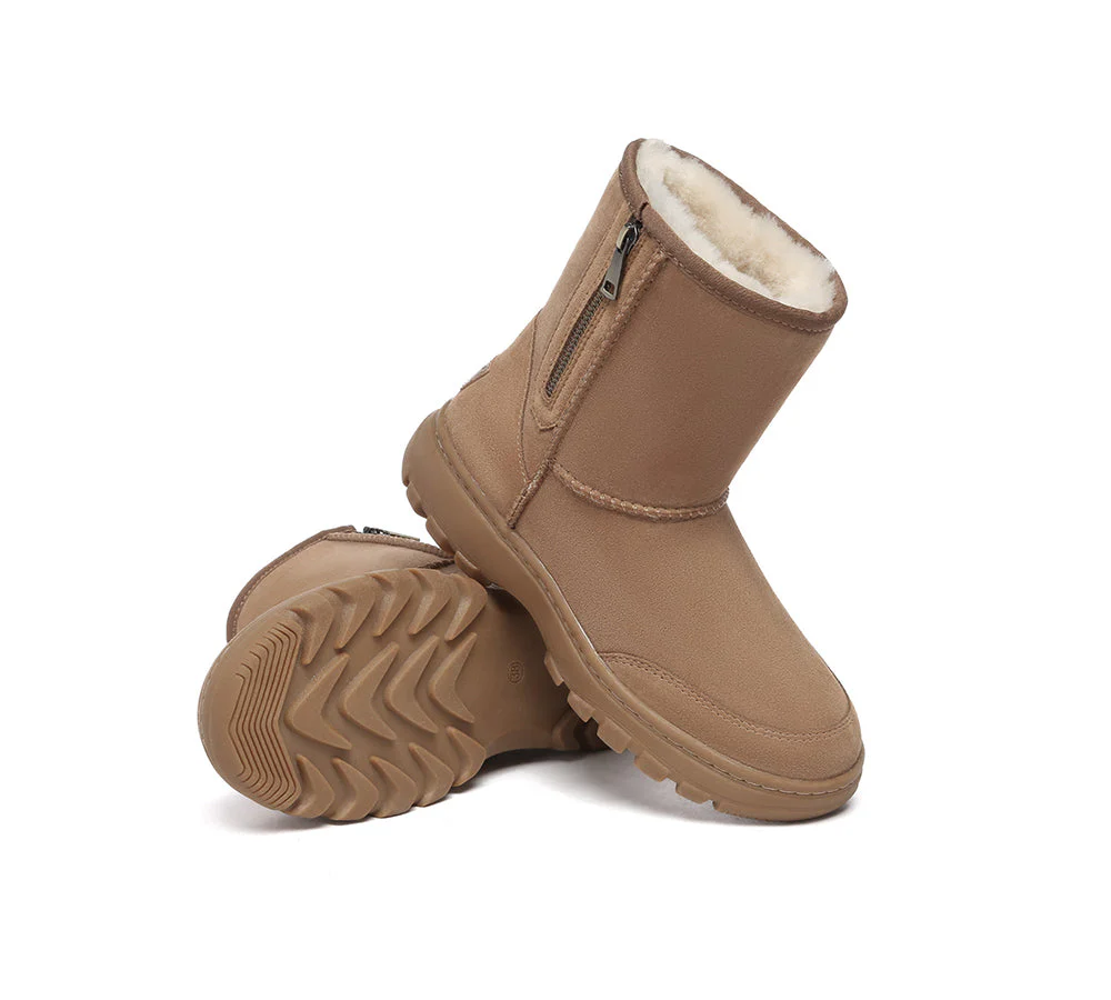 AUSTRALIAN SHEPHERD? UGG Boots Sheepskin Wool Zipper Short Outdoor