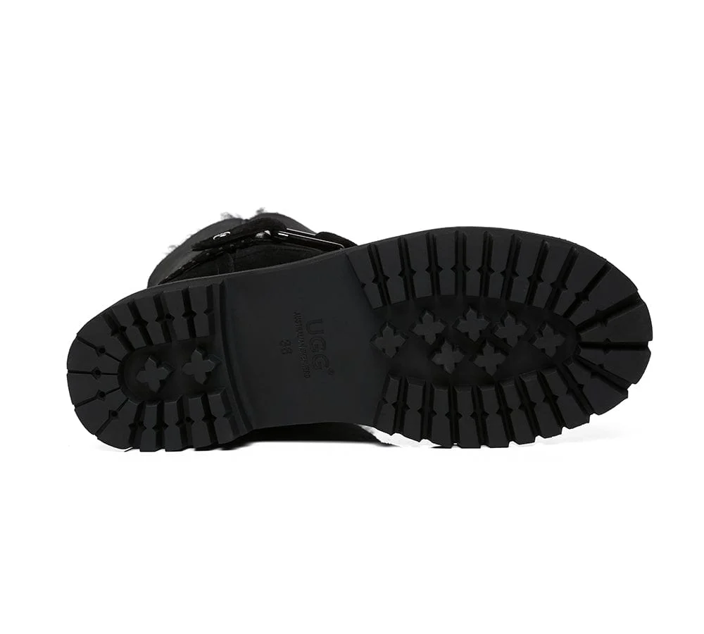 AUSTRALIAN SHEPHERD? UGG Boots Women Sheepskin Wool Mid Calf Sarah