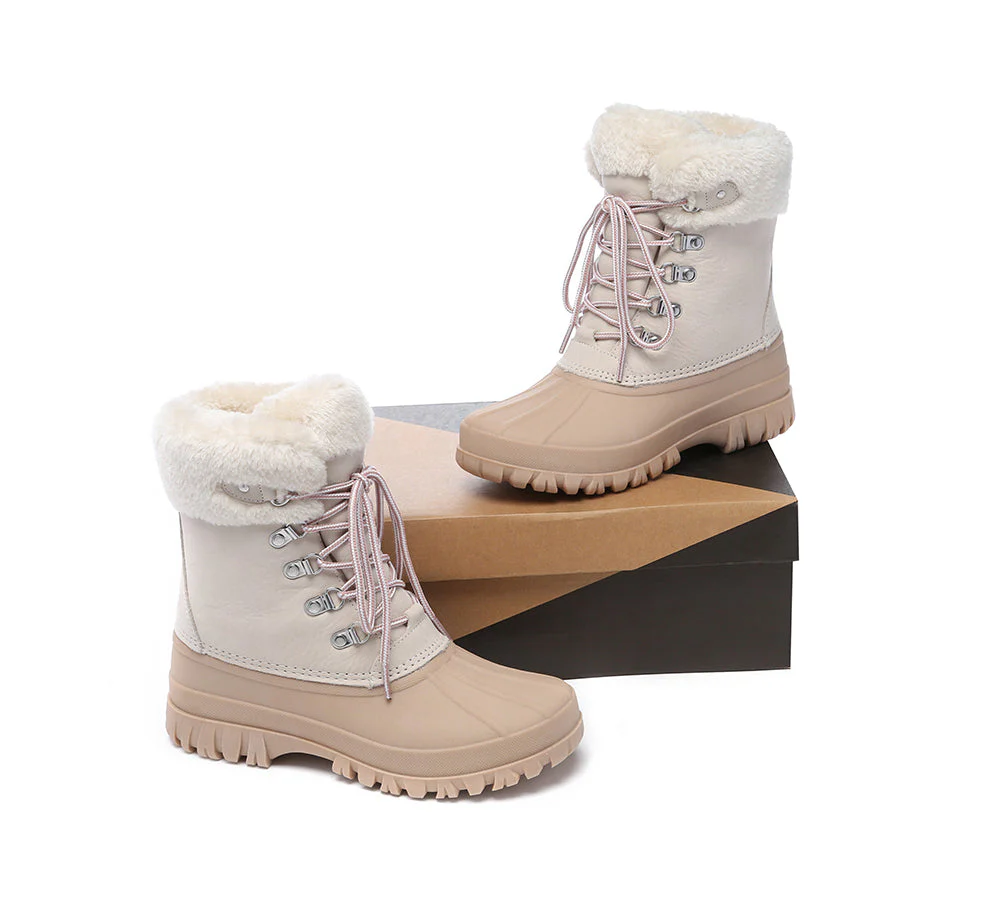 AUSTRALIAN SHEPHERD? Women Lace Up Chunky Snow Boots Natalia