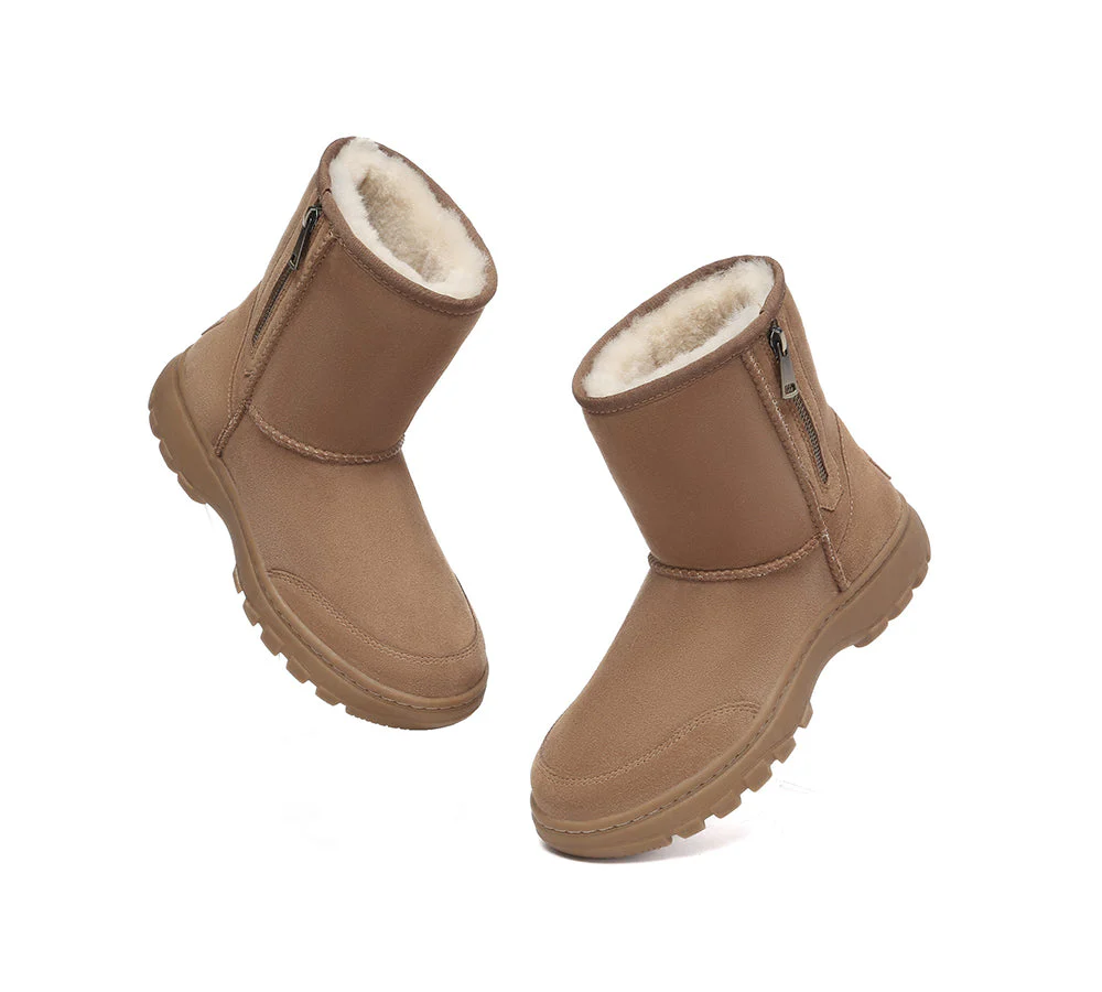 AUSTRALIAN SHEPHERD? UGG Boots Sheepskin Wool Zipper Short Outdoor