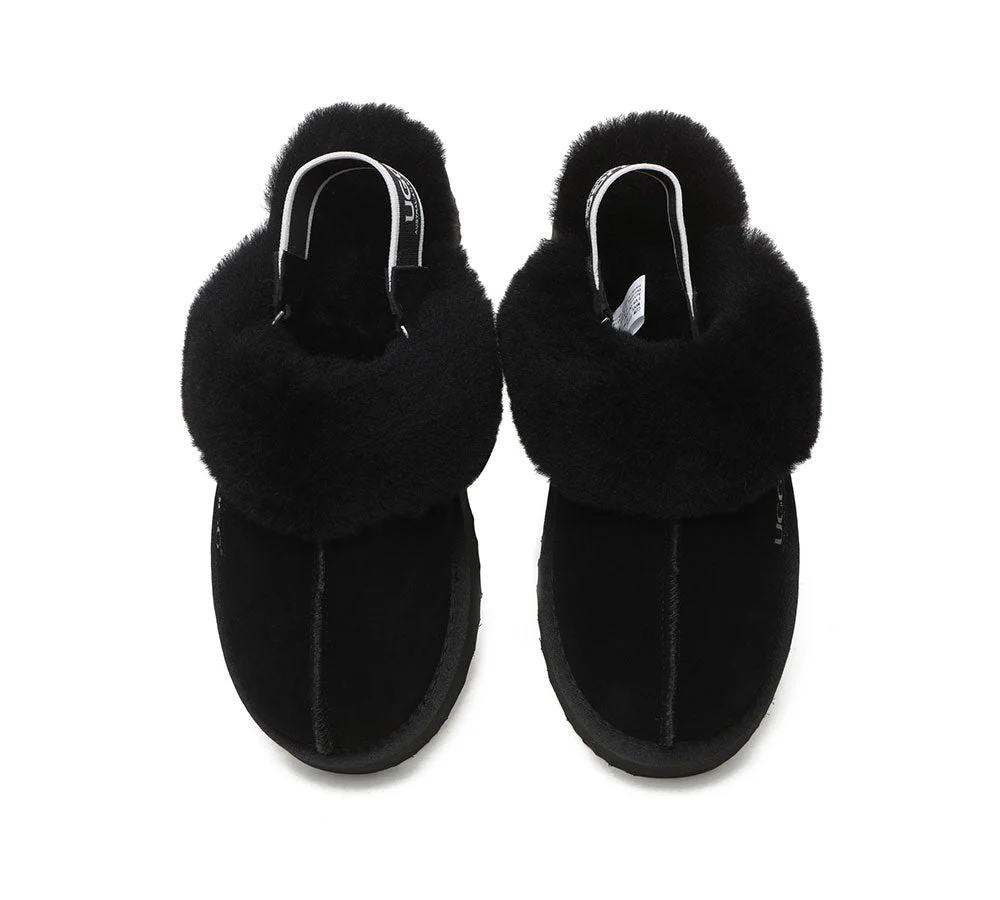 AUSTRALIAN SHEPHERD? 2-Way Style UGG Slippers Women Removable Strap Slingback Platform Muffin