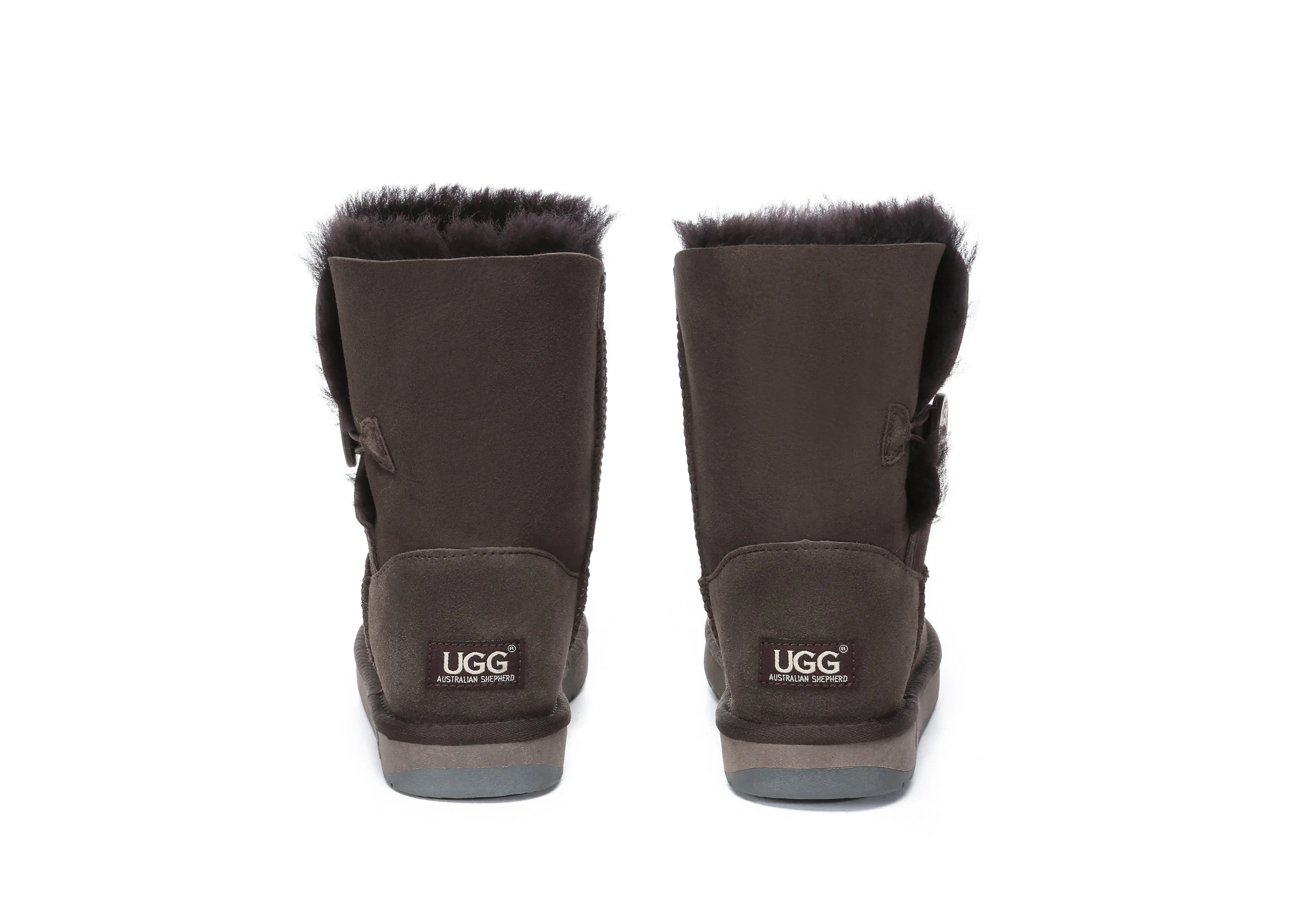 AUSTRALIAN SHEPHERD? UGG Boots Double Face Sheepskin Wool Short Button