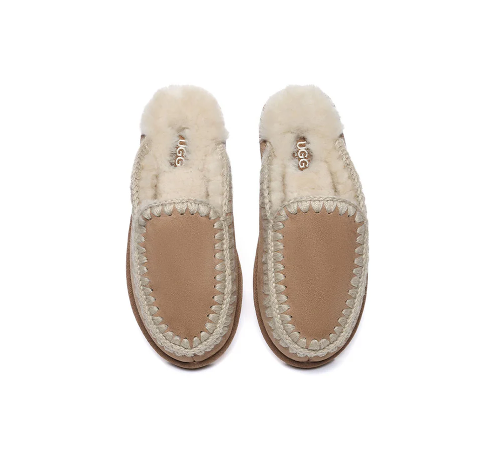 AUSTRALIAN SHEPHERD? UGG Slippers Women Sheepskin Wool Knitted Sophia