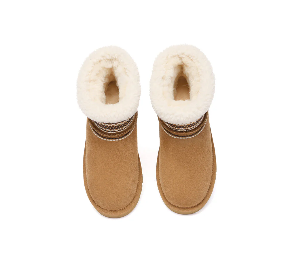 AUSTRALIAN SHEPHERD? UGG Boots Sheepskin Wool Shearling Knitted Mini Ferlat