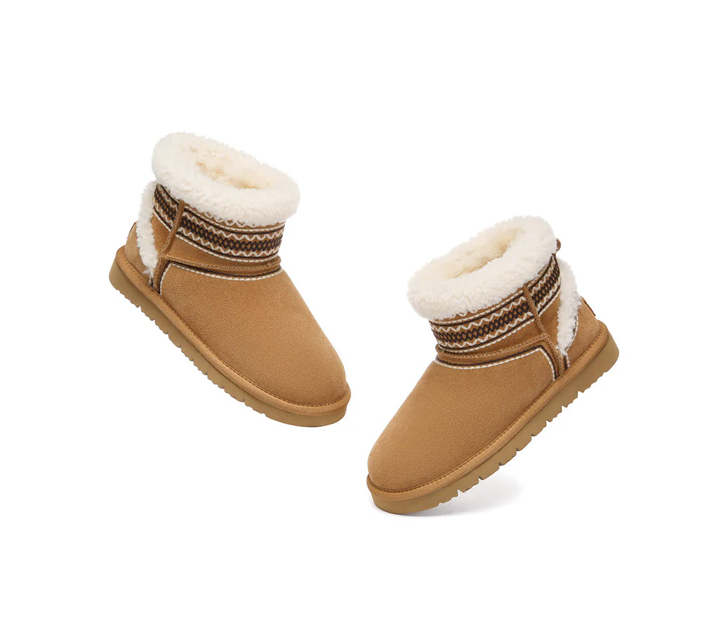 AUSTRALIAN SHEPHERD? UGG Boots Sheepskin Wool Shearling Knitted Mini Ferlat