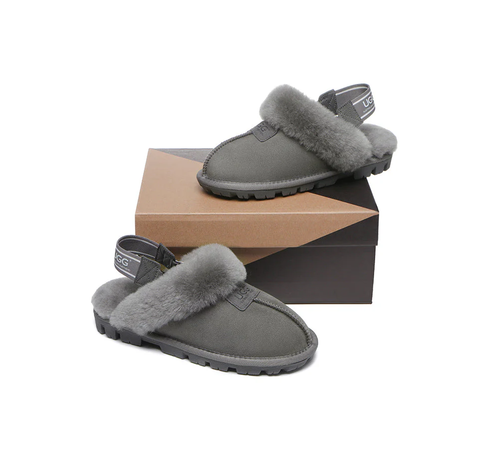 AUSTRALIAN SHEPHERD? 2-Way Style UGG Slippers Sheepskin Wool Removable Strap Slingback Suzie