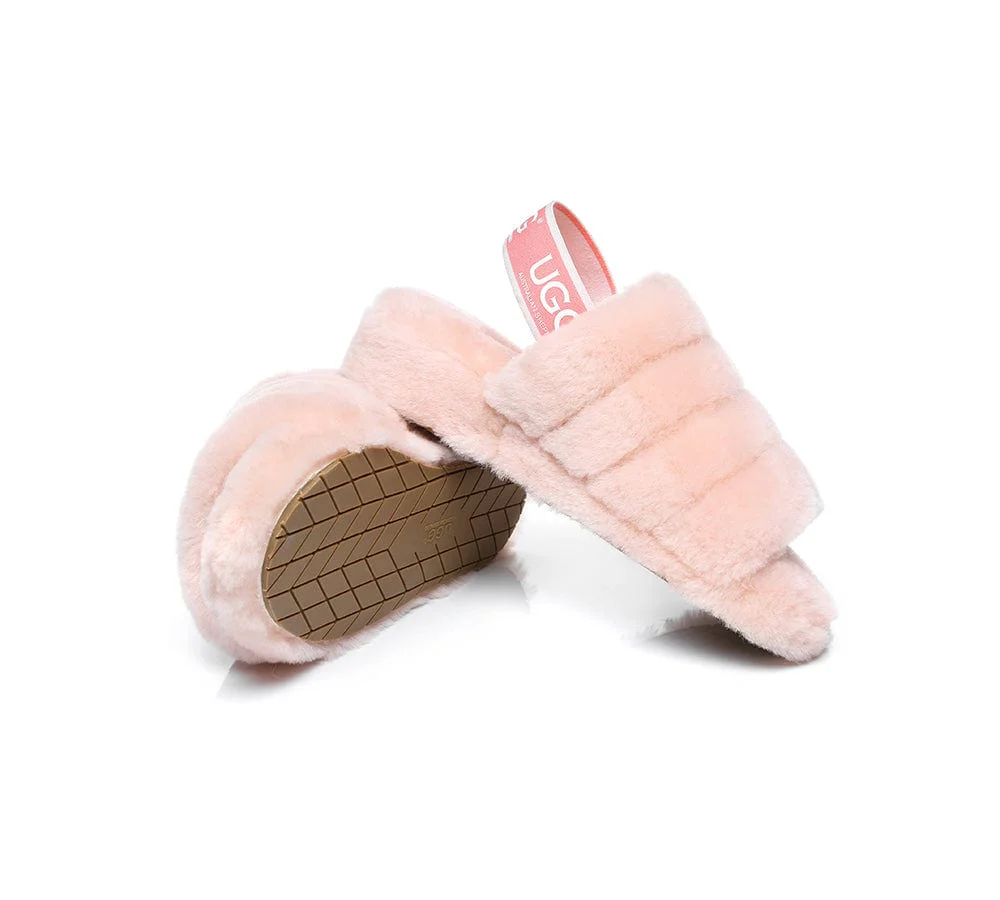 AUSTRALIAN SHEPHERD? UGG Women Slingback Fluffy Slides Puffy