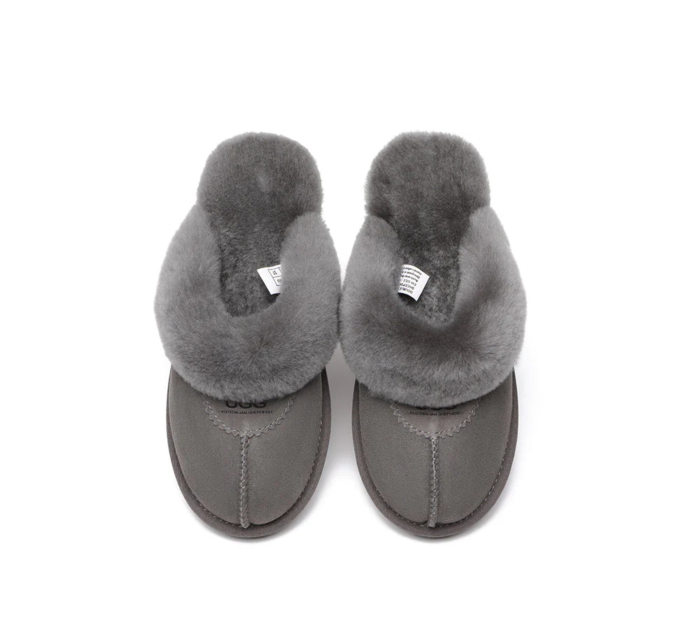 AUSTRALIAN SHEPHERD? UGG Slippers Double Face Sheepskin Wool Scuff Waffle