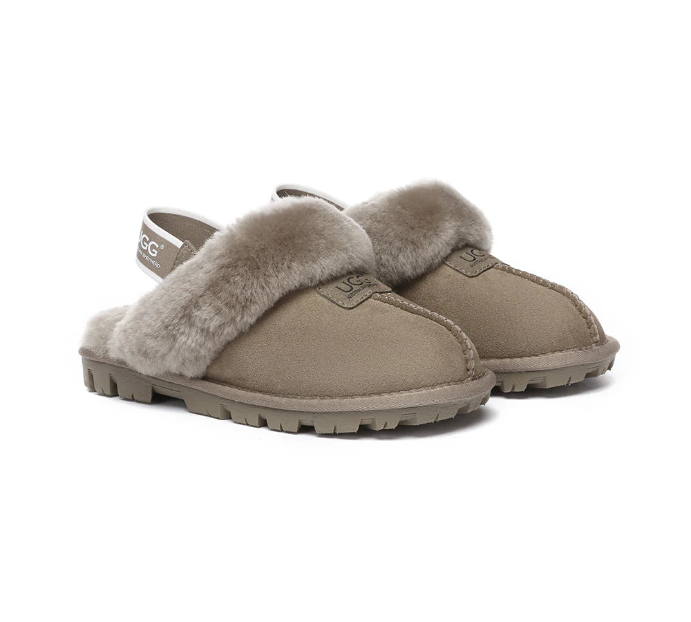 AUSTRALIAN SHEPHERD? 2-Way Style UGG Slippers Sheepskin Wool Removable Strap Slingback Suzie ll