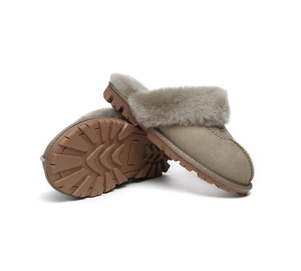 AUSTRALIAN SHEPHERD? UGG Slippers Double Face Sheepskin Wool Scuff Waffle
