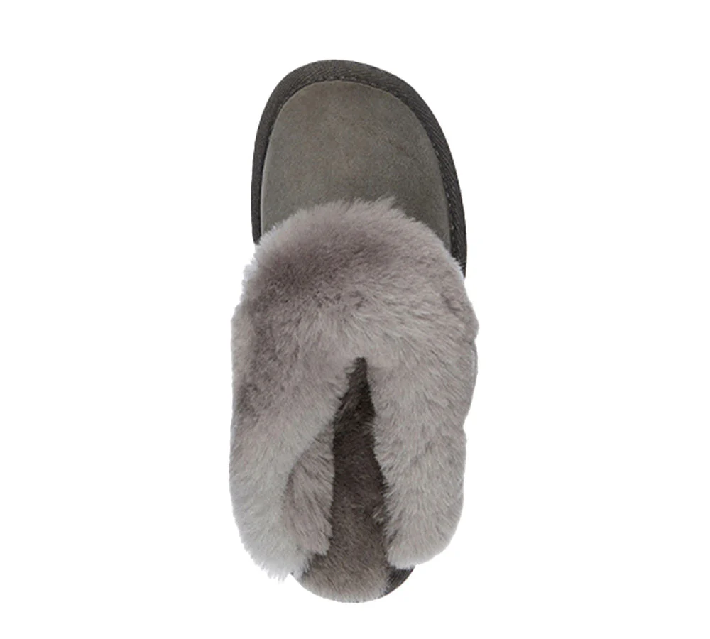 EMU? UGG Slippers Australian Made Sheepskin Wool Scuff Platinum Eden
