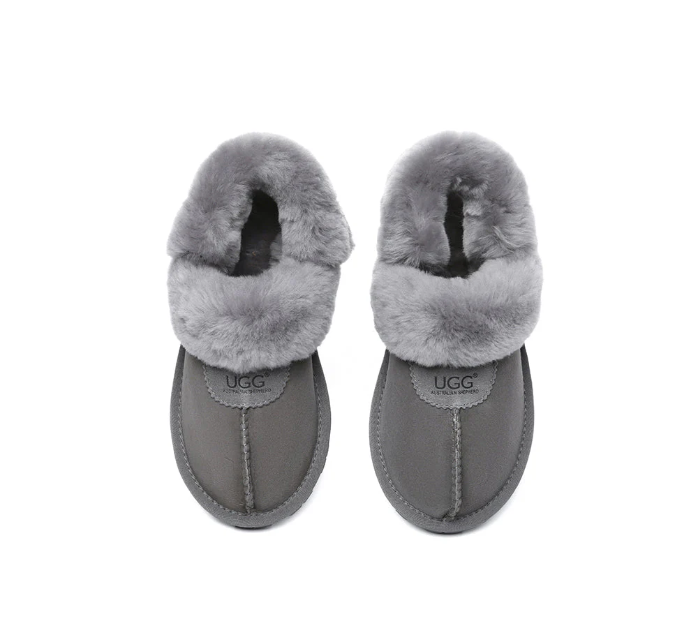 AUSTRALIAN SHEPHERD? UGG Women Slippers Removable Wool Fluffy Strap Slingback Waffle