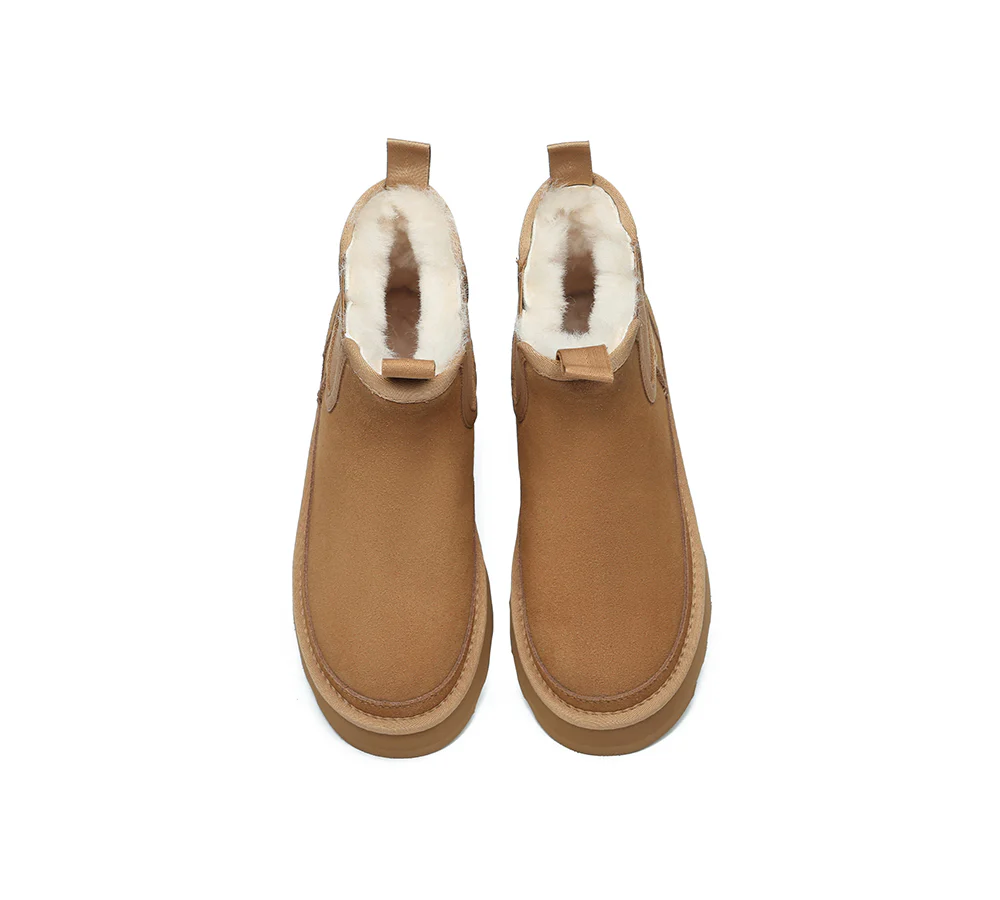 AUSTRALIAN SHEPHERD? UGG Boots Sheepskin Wool Elastic Band Platform Chelsie