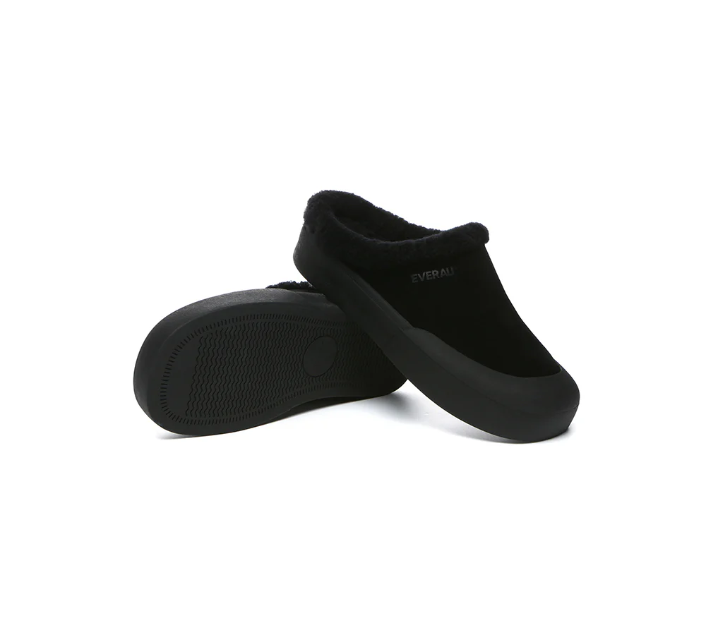 EVERAU? UGG Slippers Sheepskin Wool Scuff Staney