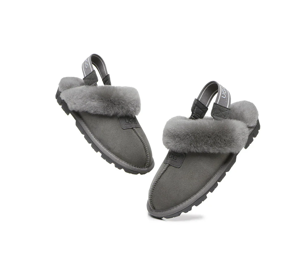 AUSTRALIAN SHEPHERD? 2-Way Style UGG Slippers Sheepskin Wool Removable Strap Slingback Suzie