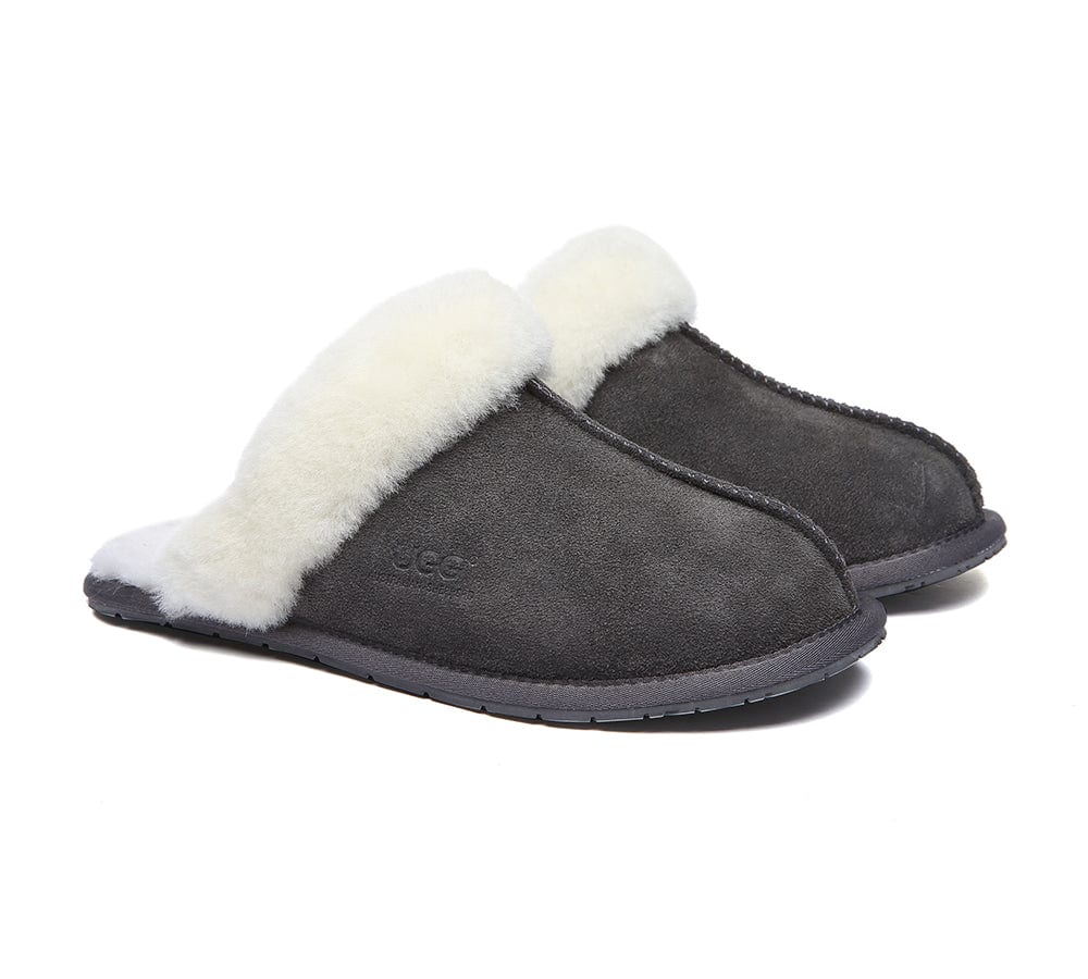 AUSTRALIAN SHEPHERD? UGG Slippers Premium Sheepskin Wool Scuff Rosa