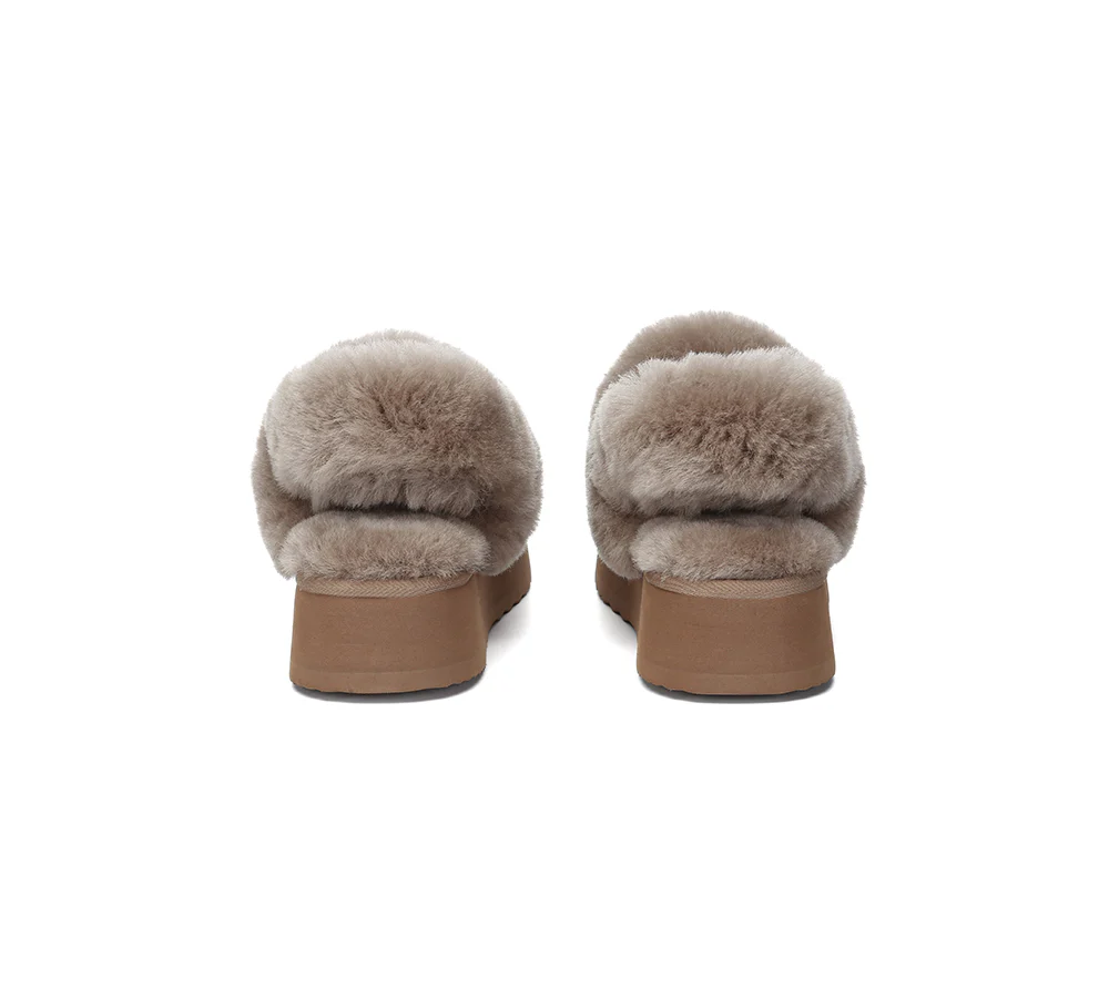AUSTRALIAN SHEPHERD? UGG Slippers Women Removable Wool Strap Slingback Platform Suzie