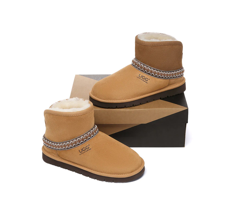 AUSTRALIAN SHEPHERD? UGG Boots Sheepskin Wool Ankle Knitted Fayle